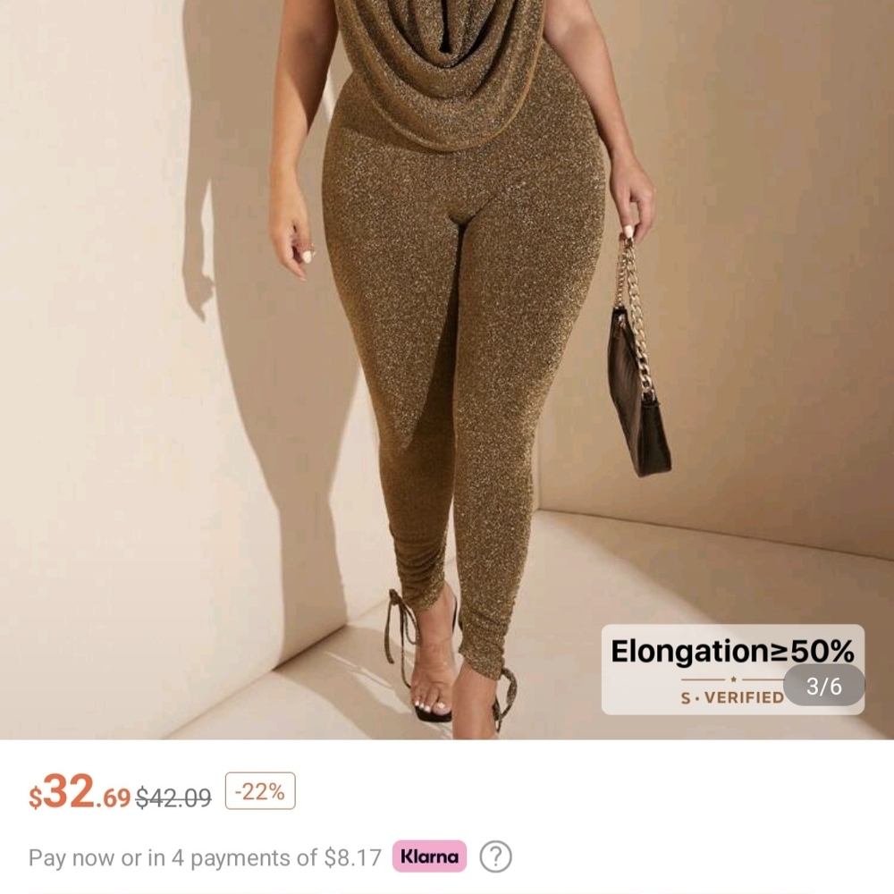 SHEIN Gold Shimmer Jumpsuit